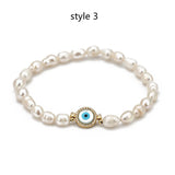 Freshwater Pearl Bracelet Devil's Eye Pave Zircon Bracelet AL265