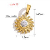 Delicate Multi Stone Charm Pendants, 18K Gold Titanium Steel, DIY Jewelry Making Accessories AL718