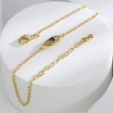 Gold Plated Brass Bule Zirconia Evil Eye Bracelet CZ Micro Pave Boho Jewerly AL776
