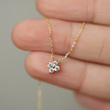 925 Sterling Silver Four Leaf Clover Necklace Zircon Necklace, Lucky Lady Fashion Jewelry AL844