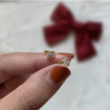 925 Sterling Silver Four Leaf Clover Hoop Earrings Zircon Earring, Lucky Lady Fashion Jewelry AL852