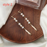 Baroque Bar Natural Fresh Pearl Earrings Irregular Hoop 925 Silver Post Pearl Earrings Jewelry AL884