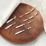 Baroque Bar Natural Fresh Pearl Earrings Irregular Hoop 925 Silver Post Pearl Earrings Jewelry AL884