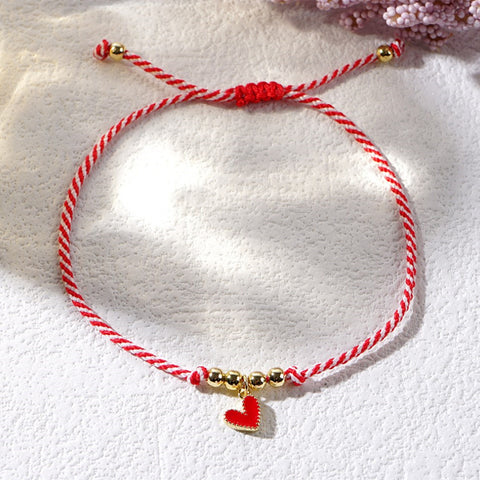 Bohemian Rainbow Oil Drip Heart Gold Beads Adjustable Martis Bracelet, Friendship Bracelet Handmade Jewelry AL893