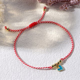 Bohemian Rainbow Oil Drip Heart Gold Beads Adjustable Martis Bracelet, Friendship Bracelet Handmade Jewelry AL893