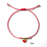 Bohemian Rainbow Oil Drip Heart Gold Beads Adjustable Martis Bracelet, Friendship Bracelet Handmade Jewelry AL893