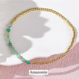 Bohemian Skinny Faceted Aquamarine Moonstone Stones & Gold Miyuki Beads Stacked Bracelet, Handmade Boho Summer Jewelry AL903