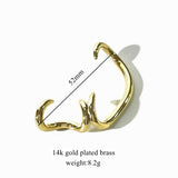 1 pcs of Gold Plated Brass Irregular Wrap Ear Cuff No Piercing, Cartilage Ear Cuffs Earring AL910