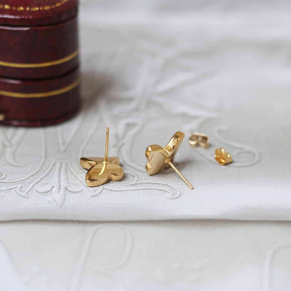 Natural Shell Studs Earring Butterfly Post Earrings Titanium Steel Jewelry AL929