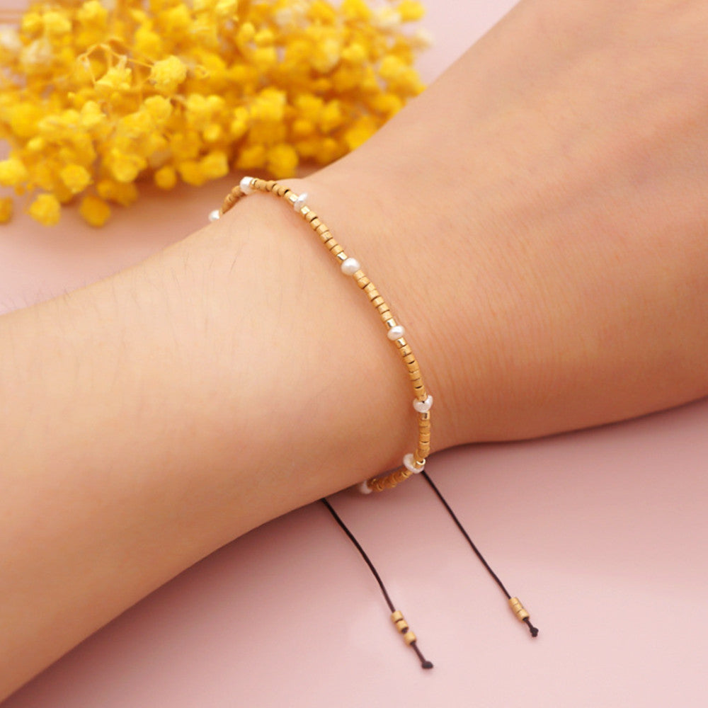 Bohemian Skinny Mulit Natural Freshwater Pearl & Miyuki Beads Bracelet, Handmade Boho Summer Jewelry AL941