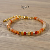 Bohemain Rainbow Natural Stones Beads Friendship Bracelet, Handmade Boho Summer Jewelry AL961