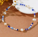 Bohemain Rainbow Fresh Water Pearl & Miyuki Beads Friendship Bracelet, Handmade Boho Summer Jewelry AL965