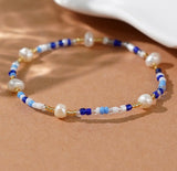 Bohemain Rainbow Fresh Water Pearl & Miyuki Beads Friendship Bracelet, Handmade Boho Summer Jewelry AL965