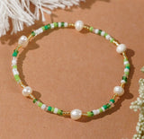 Bohemain Rainbow Fresh Water Pearl & Miyuki Beads Friendship Bracelet, Handmade Boho Summer Jewelry AL965