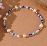 Bohemain Rainbow Fresh Water Pearl & Miyuki Beads Friendship Bracelet, Handmade Boho Summer Jewelry AL965