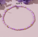Bohemian Skinny Rainbow Miyuki Beads Stretch Bracelet, Couple Friendship Bracelet, Handmade Boho Summer Jewelry AL968
