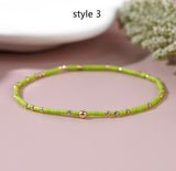 Bohemian Skinny Rainbow Miyuki Beads Stretch Bracelet, Couple Friendship Bracelet, Handmade Boho Summer Jewelry AL968