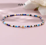 Bohemian Skinny Rainbow Miyuki Beads Stretch Bracelet, Couple Friendship Bracelet, Handmade Boho Summer Jewelry AL968