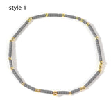 Bohemian Skinny Rainbow Miyuki Beads Stretch Bracelet, Couple Friendship Bracelet, Handmade Boho Summer Jewelry AL968