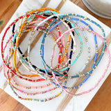 Bohemian Skinny Rainbow Miyuki Beads Stretch Bracelet, Couple Friendship Bracelet, Handmade Boho Summer Jewelry AL968