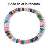 Bohemian Rainbow Natural Stone Roundle Beads Bracelet, Adjustable, Handmade Boho Jewelry AL988