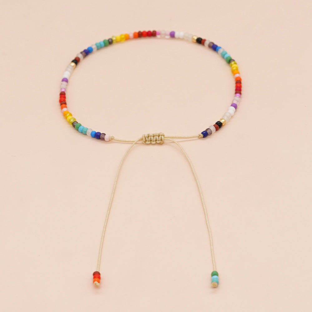 Beach Bohemian Skinny Miyuki Beads Bracelet, Adjustable, Handmade Friendship Boho Summer Jewelry AL991
