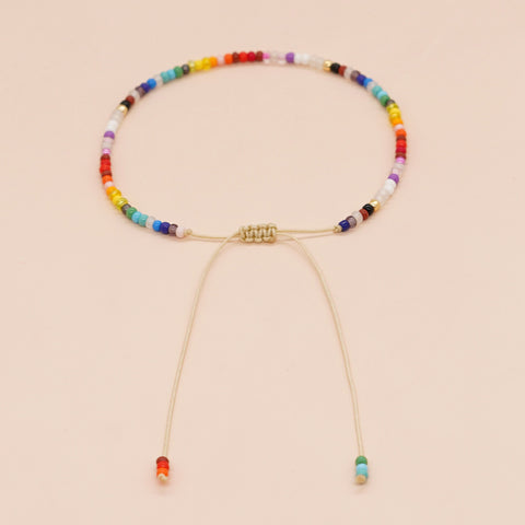 Beach Bohemian Skinny Miyuki Beads Bracelet, Adjustable, Handmade Friendship Boho Summer Jewelry AL991