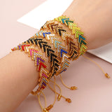 Bohemian Rainbow Arrowhead Miyuki Beads Bracelet, Adjustable, Handmade Friendship Boho Summer Jewelry AL996