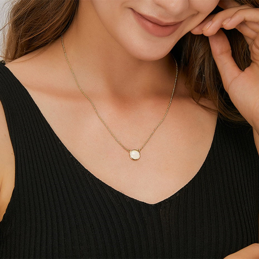Fashion Gold Round Magic Opal Necklace, Fire Opal Jewelry, Gemstone Necklace AL642, opalite necklace