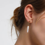Baroque Bar Natural Fresh Pearl Earrings Irregular Hoop 925 Silver Post Pearl Earrings Jewelry AL884