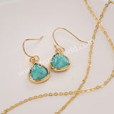 Gold Plated Teardrop Faceted Moonstone Australia Jade Rhodonite Earrings, Fashion Crystal Jewelry G2058