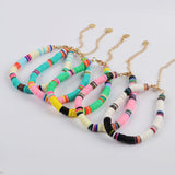 Bohemian Rainbow 6mm Heishi Bead Bracelet, Handmade Boho Jewelry HD0090