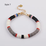 Bohemian Rainbow 6mm Heishi Bead Bracelet, Handmade Boho Jewelry HD0090