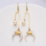 Abalone Shell Natural Pearl Earrings Fashion Gold Earrings Gold Plated HD0199