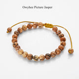 6mm Natural Labradorite Beaded Adjustable Bracelet, Gemstone Jewelry Bracelet HD0384