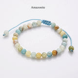 6mm Natural Labradorite Beaded Adjustable Bracelet, Gemstone Jewelry Bracelet HD0384