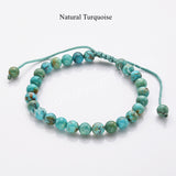 6mm Natural Labradorite Beaded Adjustable Bracelet, Gemstone Jewelry Bracelet HD0384
