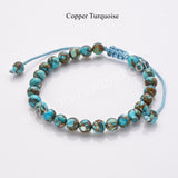 6mm Natural Labradorite Beaded Adjustable Bracelet, Gemstone Jewelry Bracelet HD0384