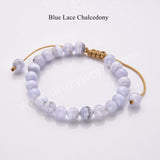 6mm Natural Labradorite Beaded Adjustable Bracelet, Gemstone Jewelry Bracelet HD0384