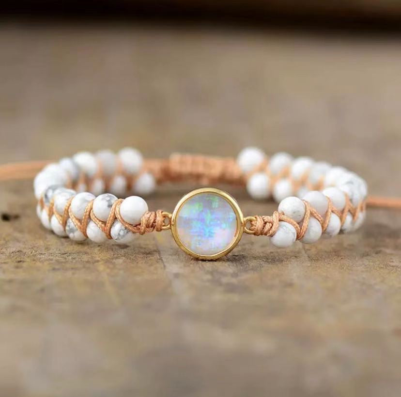 Adjustable fashion opal bracelet