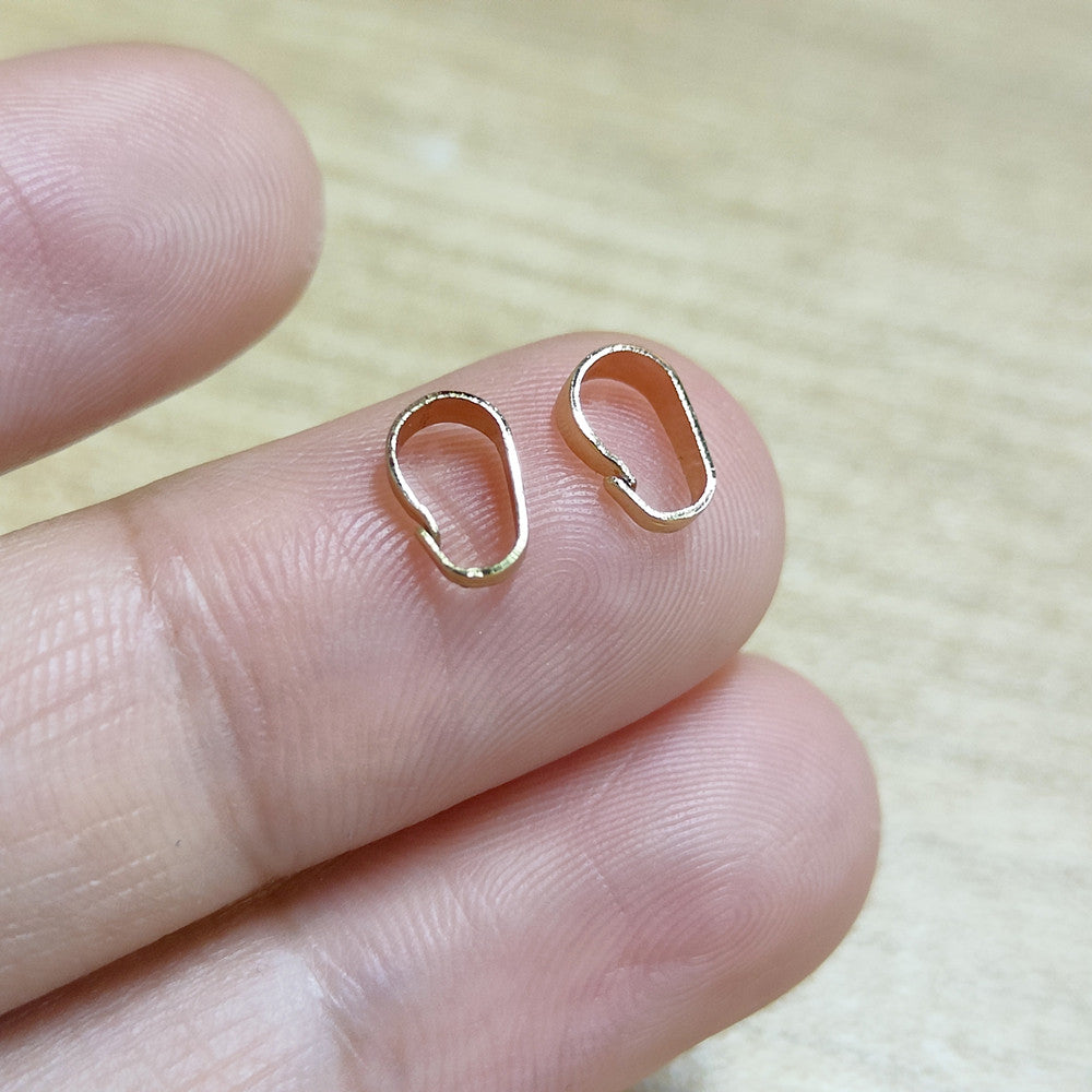 20 Pcs of Gold Plated Brass Bails Clasps Finding, Snap Bail, 4x6mm,For Jewelry Pendant Making AL746