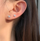 925 Sterling Silver Four Leaf Clover Stud Earrings Zircon Post Earrings, Lucky Lady Fashion Jewelry AL850