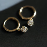 925 Sterling Silver Zircon Ball Hoop Earrings, CZ Earrings, Fashion Jewelry For Women AL842