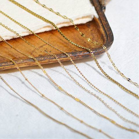 16~18" Stainless Steel DIY Chain Necklace, 18K Real Gold Plated, Making Jewelry Findings AL733