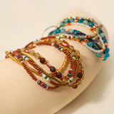 Bohemian Layers Rainbow Natural Stones & Miyuki Beads Bracelet, Handmade Boho Jewelry AL637