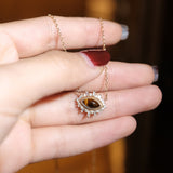Wind Traveler S925 Silver Gold CZ Tiger's Eye Necklace, Dainty Jewelry For Women AL780