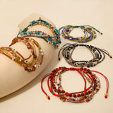 Bohemian Layers Rainbow Natural Stones & Miyuki Beads Bracelet, Handmade Boho Jewelry AL637