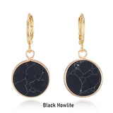 Round Natural Stone Hoop Earrings AL437