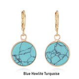 Round Natural Stone Hoop Earrings AL437