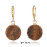 Round Natural Stone Hoop Earrings AL437